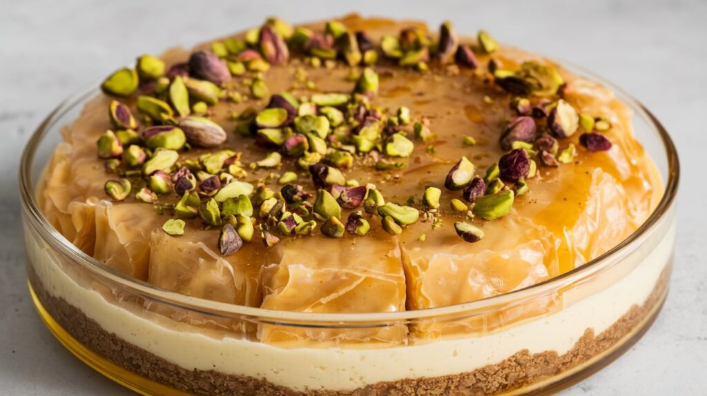 a dessert with nuts on top